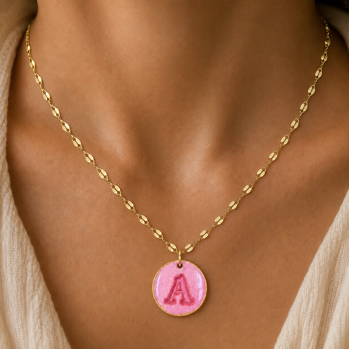 Handcrafted Monogram Necklace - A