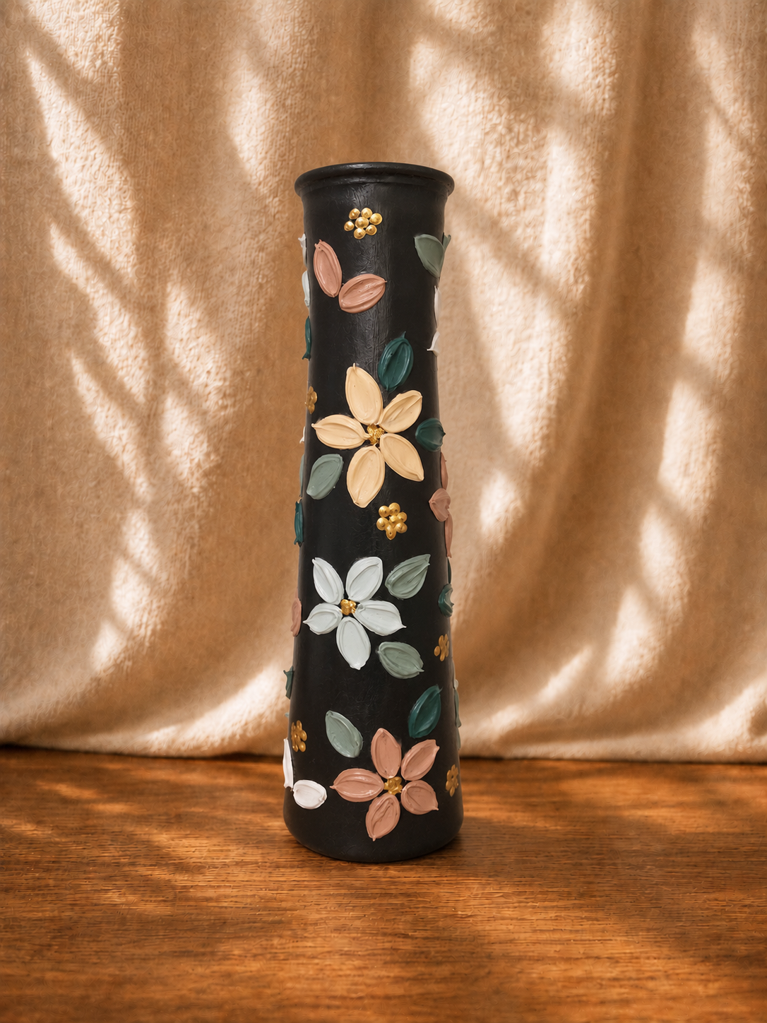 Handcrafted Glass Vase- Dark Grey