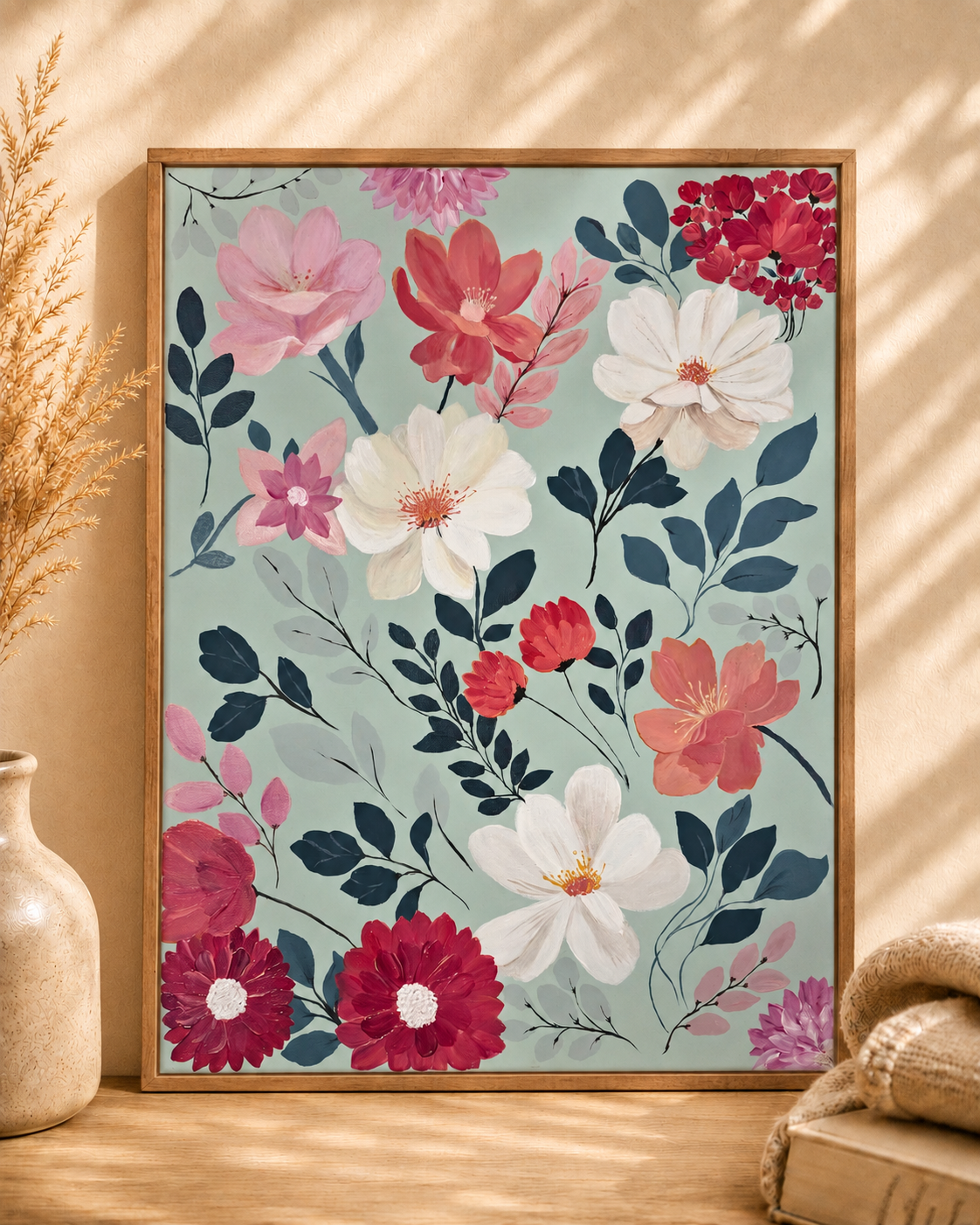 Hand-Painted Canvas Art - Botanical Blush