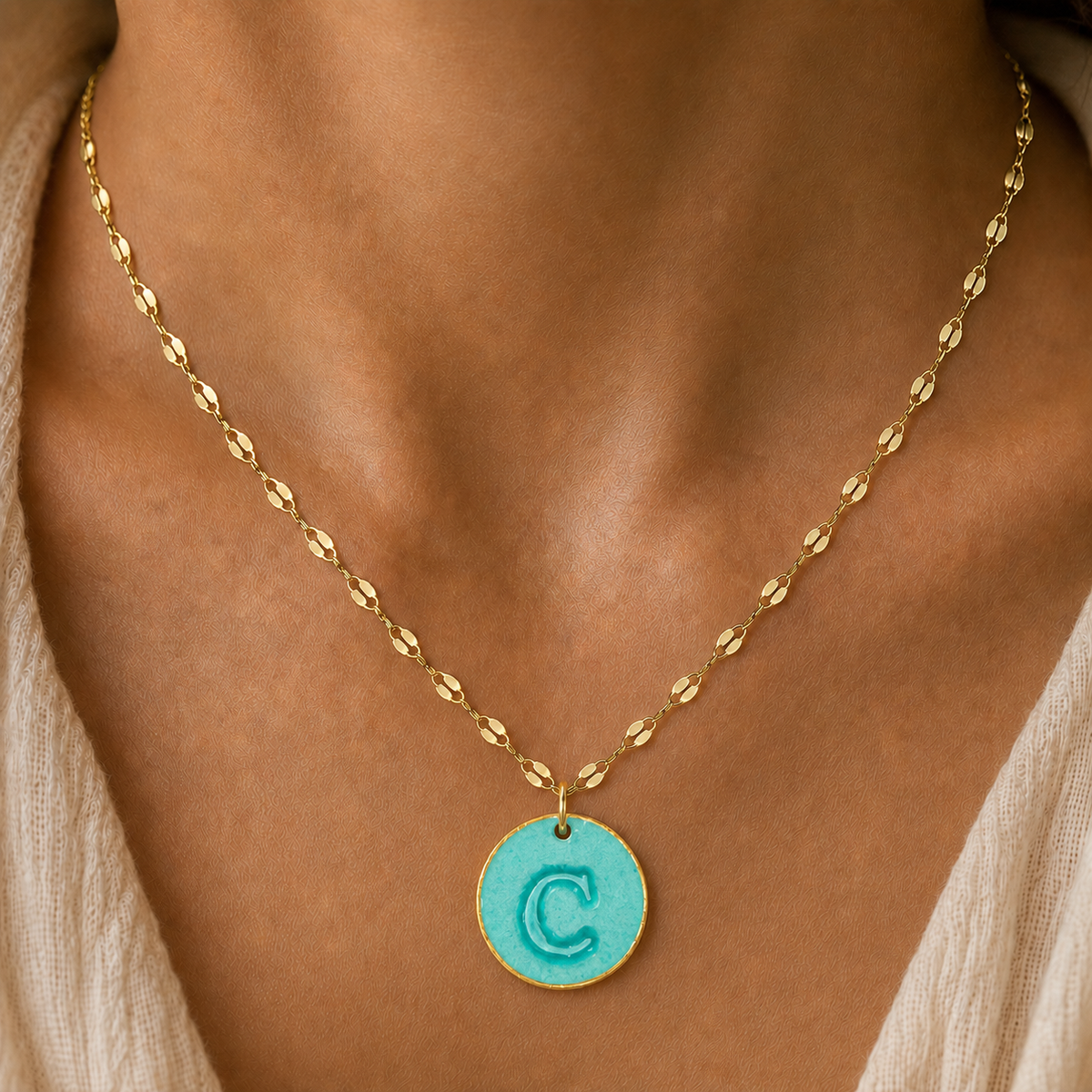 Handcrafted Monogram Necklace - C