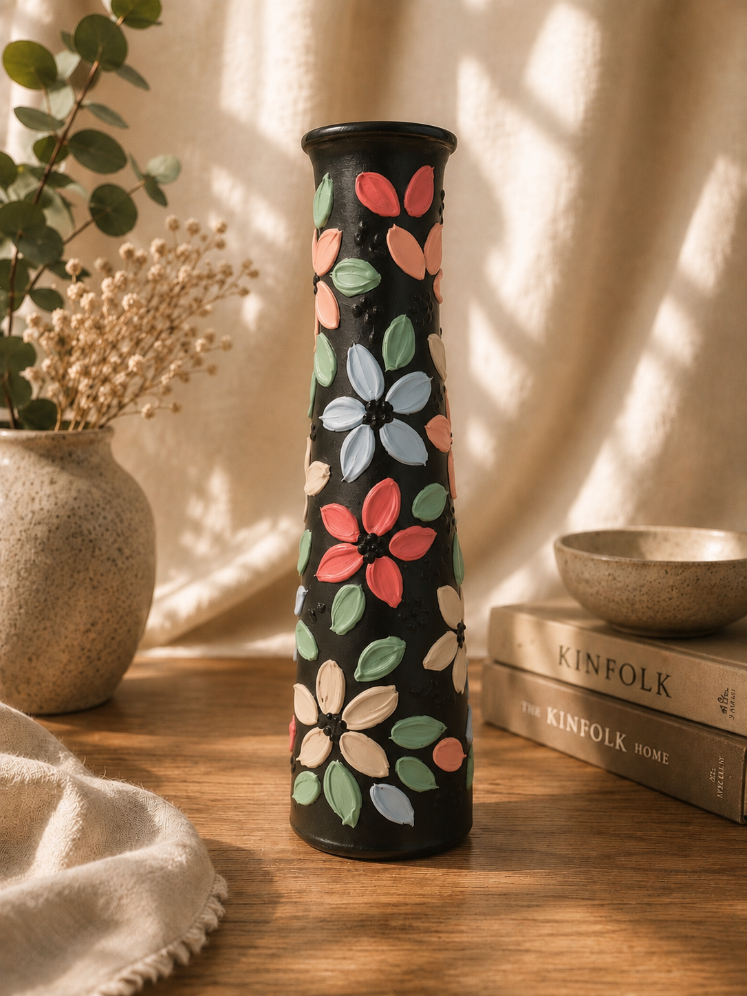 Handcrafted Glass Vase-Black