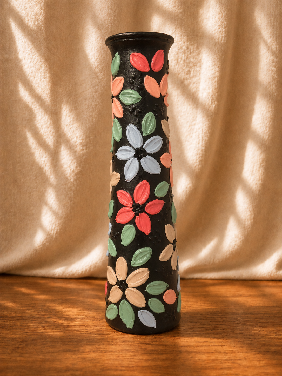 Handcrafted Glass Vase-Black