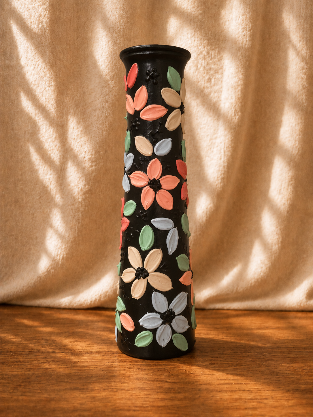 Handcrafted Glass Vase-Black