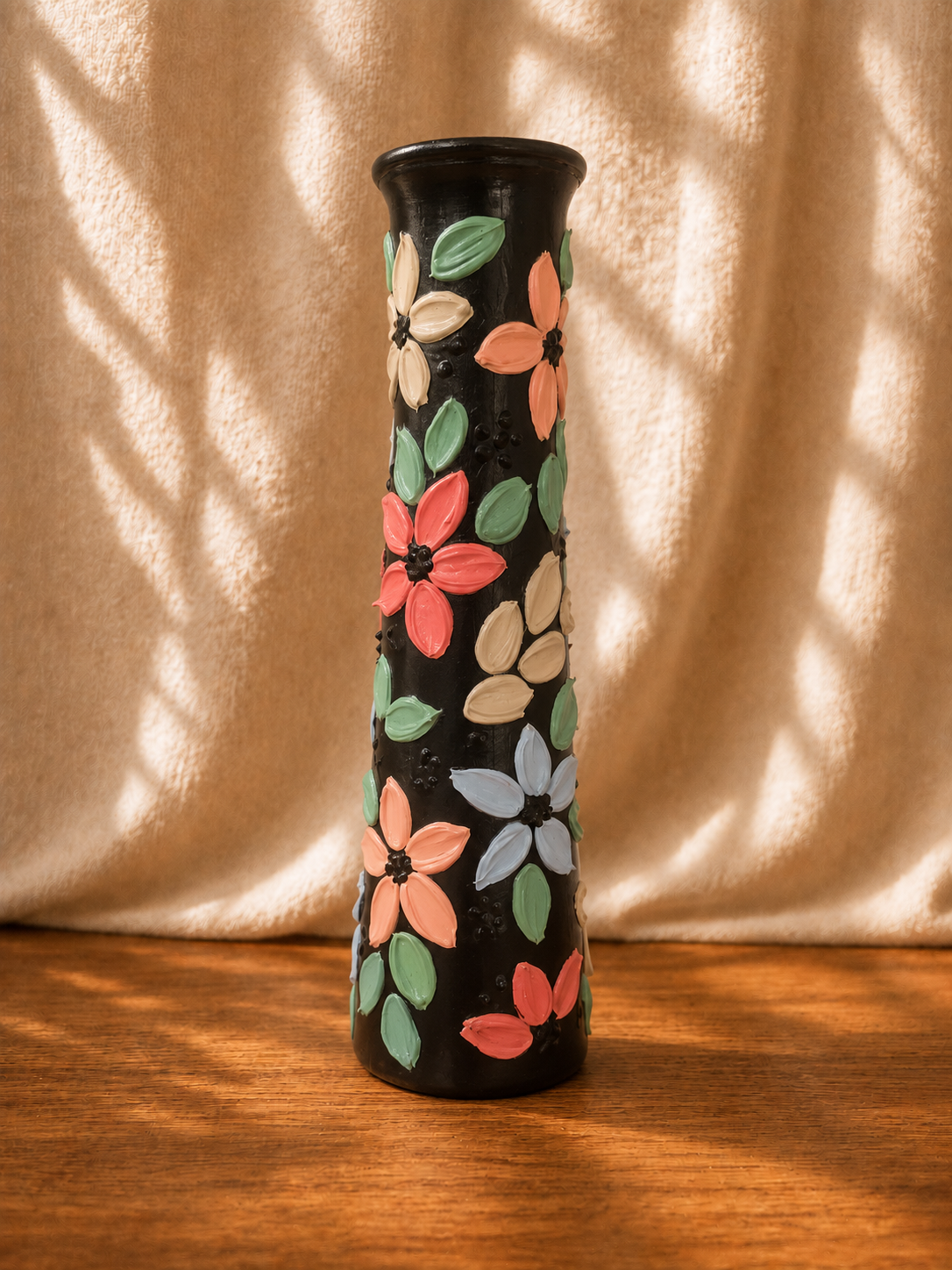 Handcrafted Glass Vase-Black