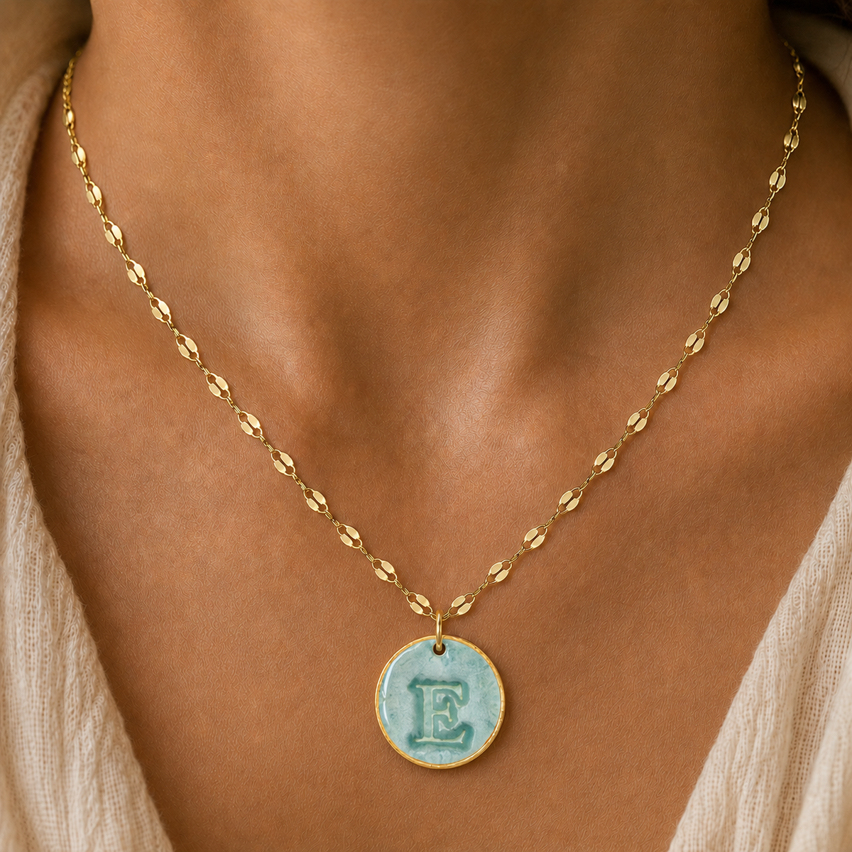 Handcrafted Monogram Necklace - E