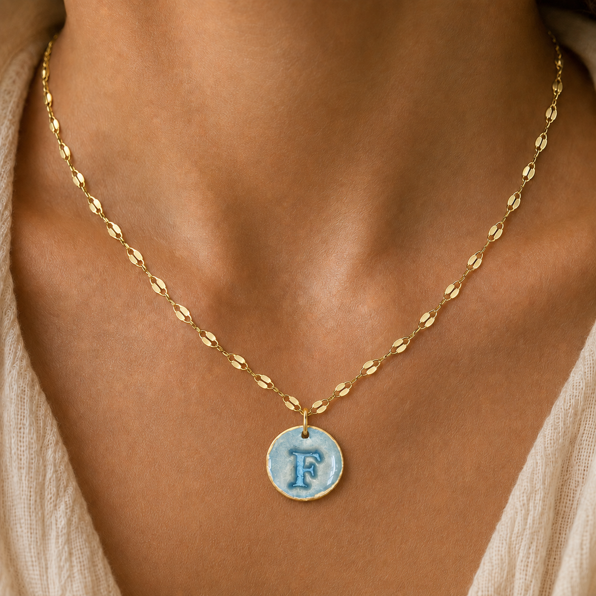Handcrafted Monogram Necklace - F