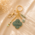 I love Jesus Gold Charm Keychain - Green Clover