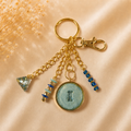 Monogram Gold Charm Keychain - I