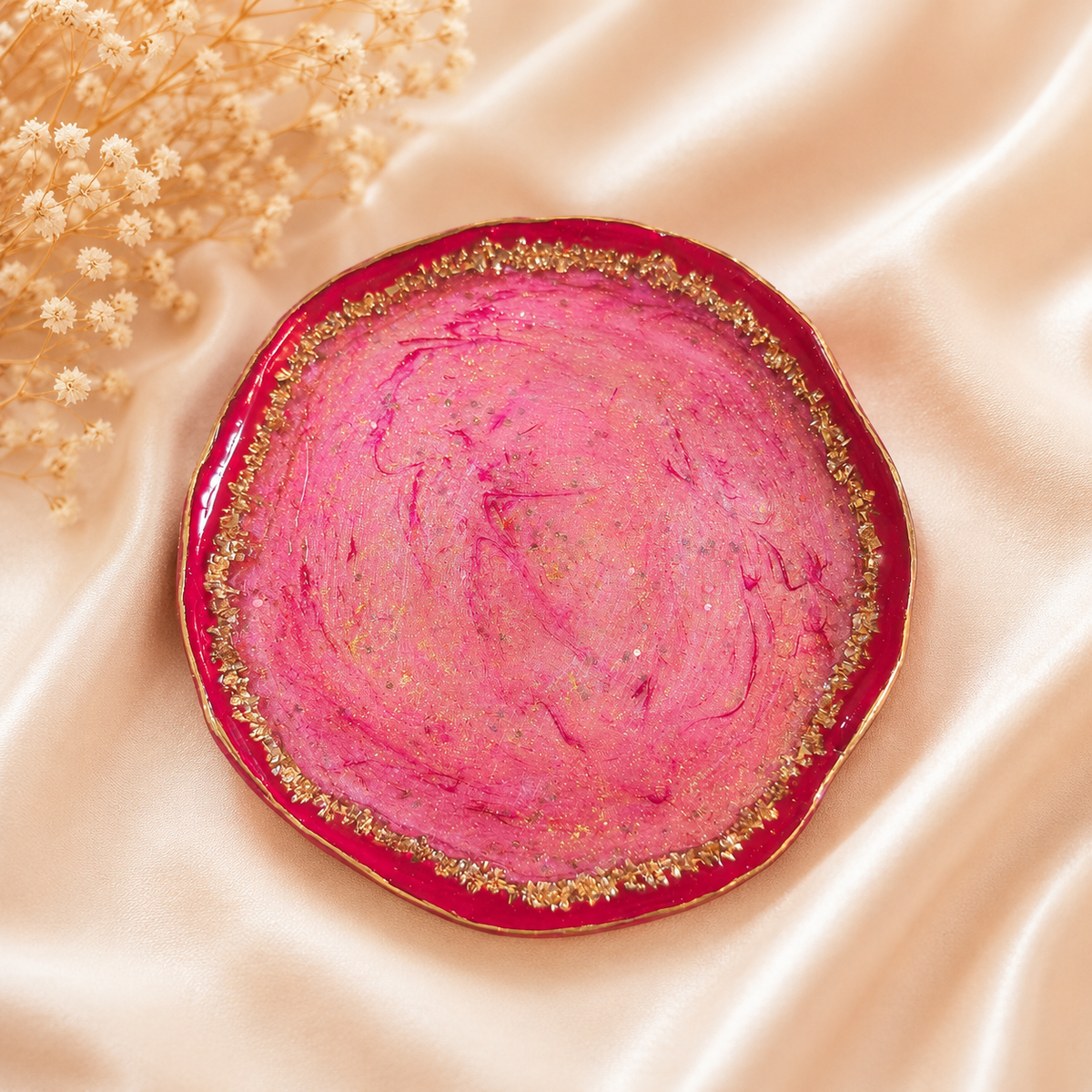 Handcrafted Clay Trinket Dishes- Rose - Gold
