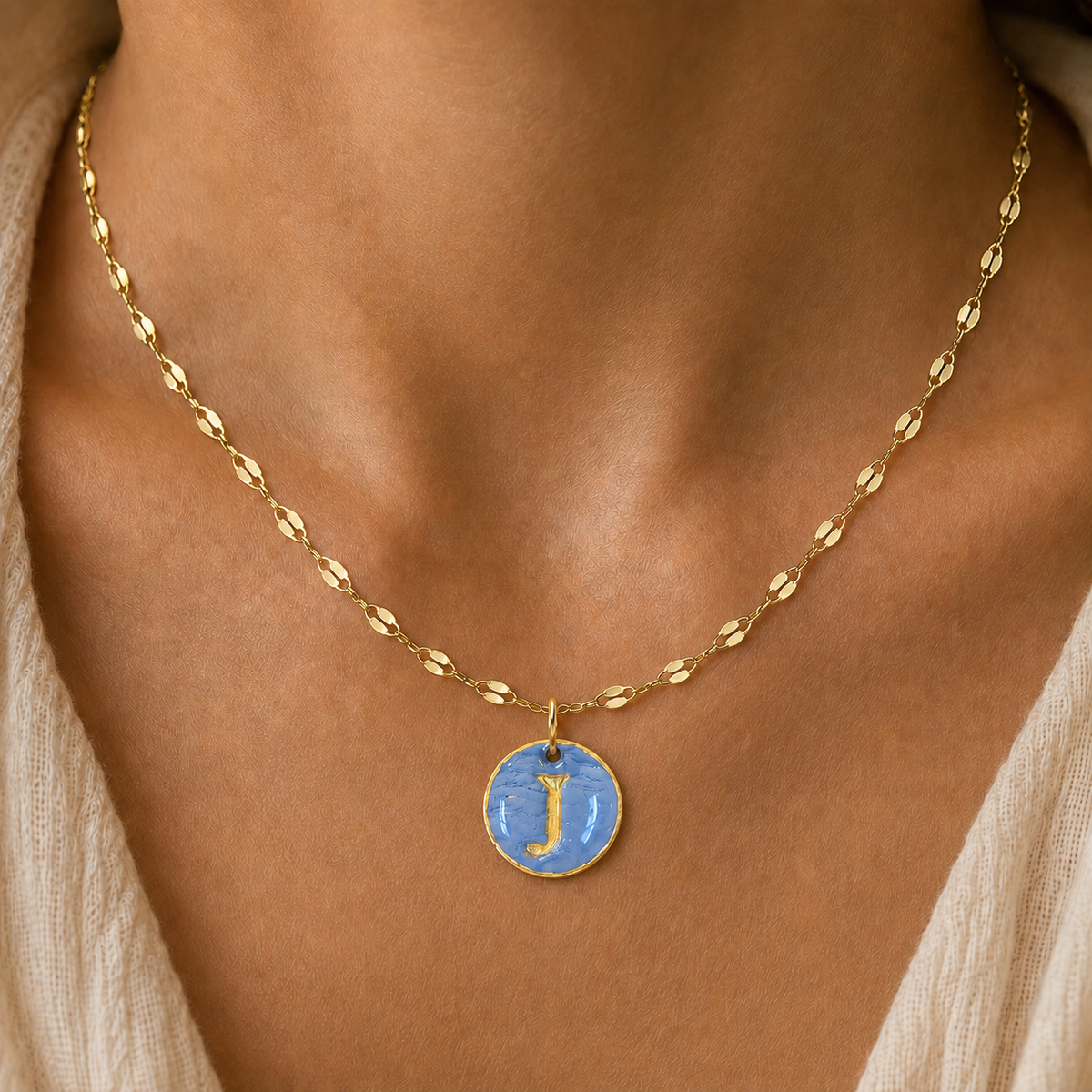 Handcrafted Monogram Necklace - J