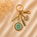 Monogram Gold Charm Keychain - O