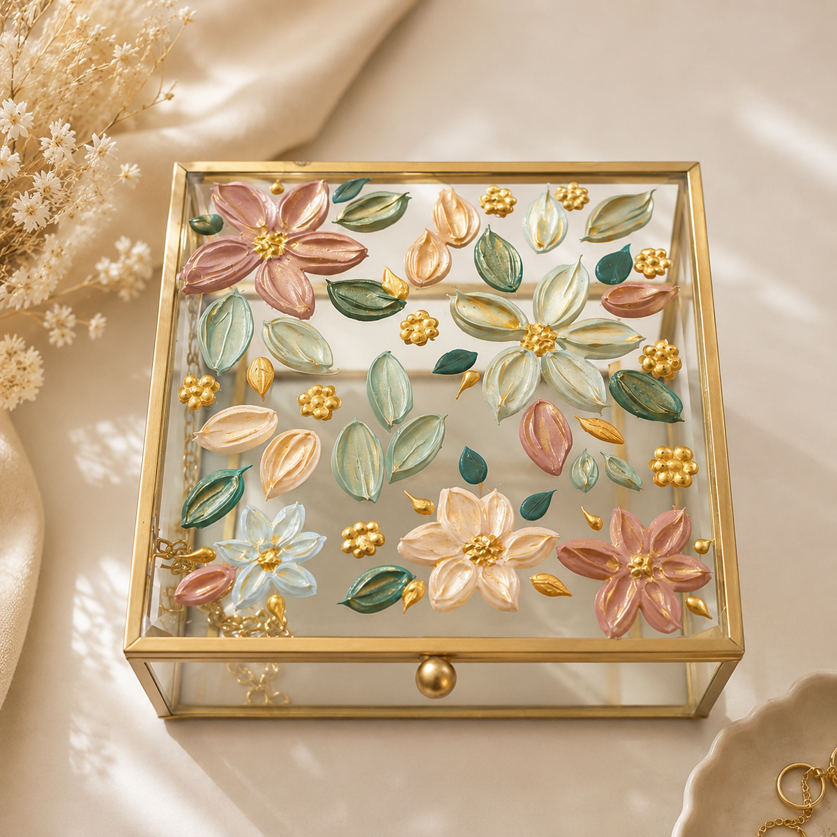 Handcrafted Glass Jewelry & Trinket Box