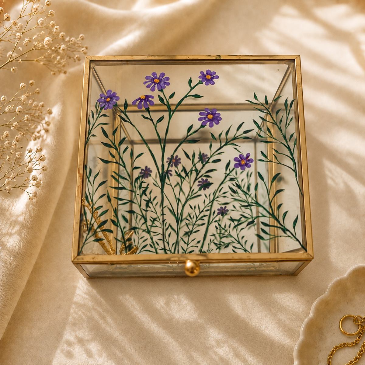 Handcrafted Glass Jewelry & Trinket Box