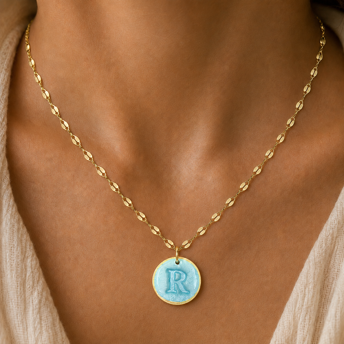 Handcrafted Monogram Necklace - R