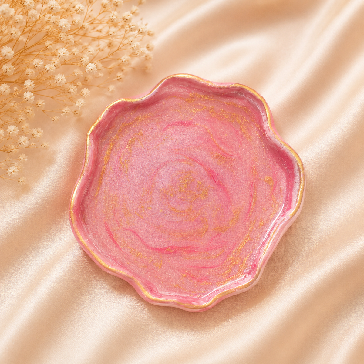 Handcrafted Clay Trinket Dishes- Rose Gold