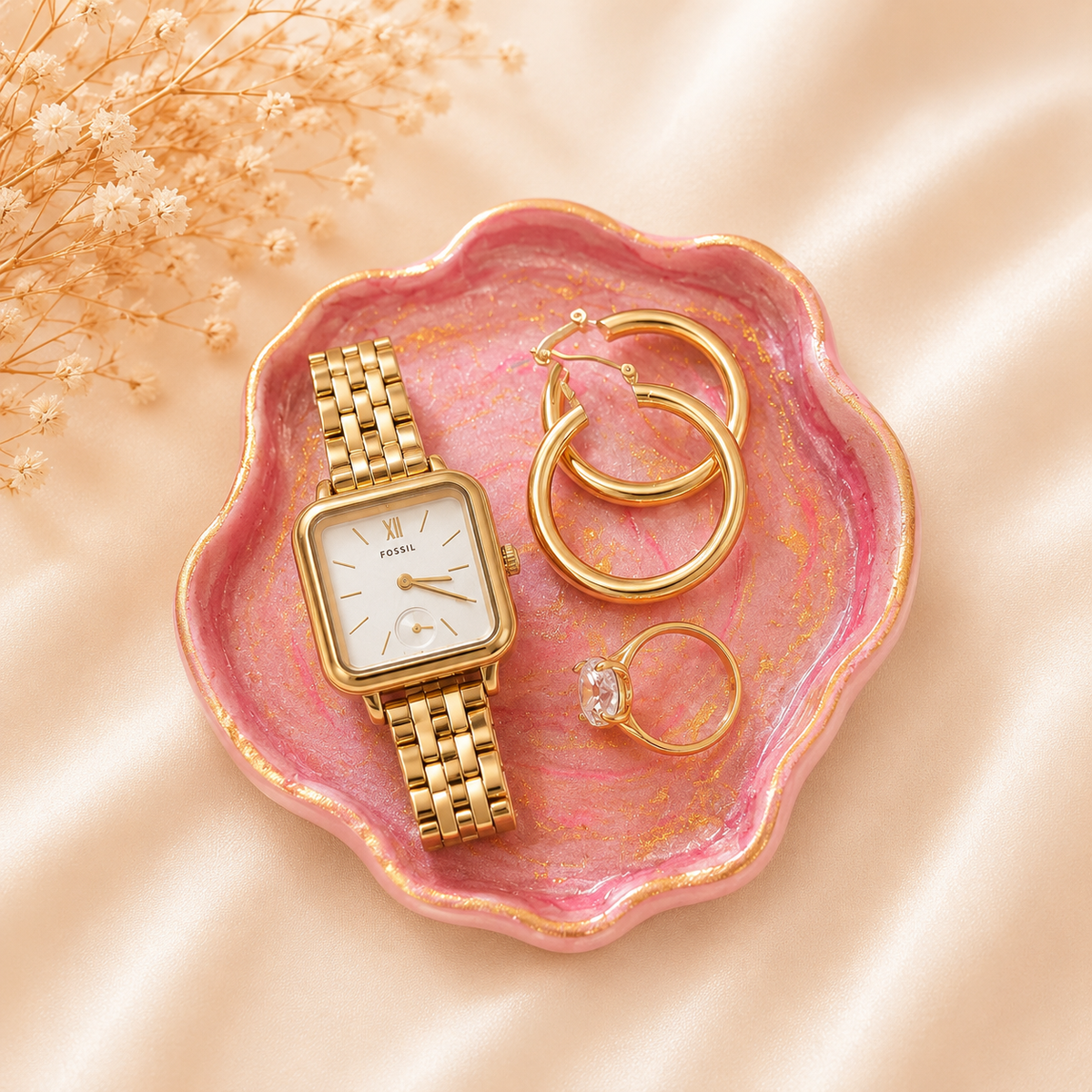 Handcrafted Clay Trinket Dishes- Rose Gold