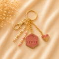 I love Jesus Gold Charm Keychain - Rose Gold Hexagon
