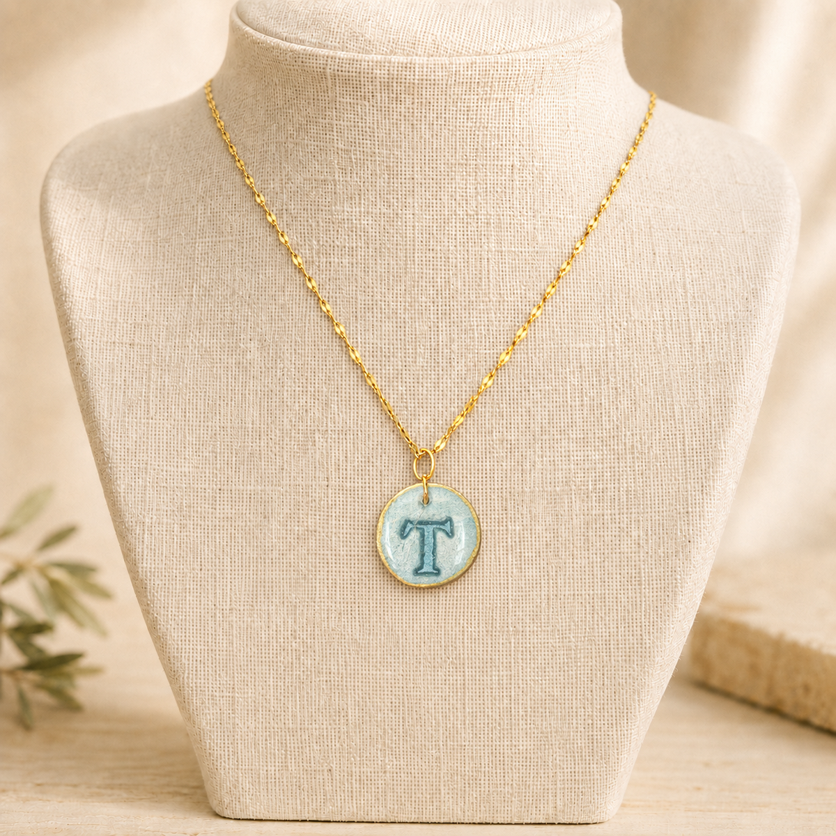 Handcrafted Monogram Necklace - T