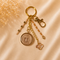 Monogram Gold Charm Keychain - U
