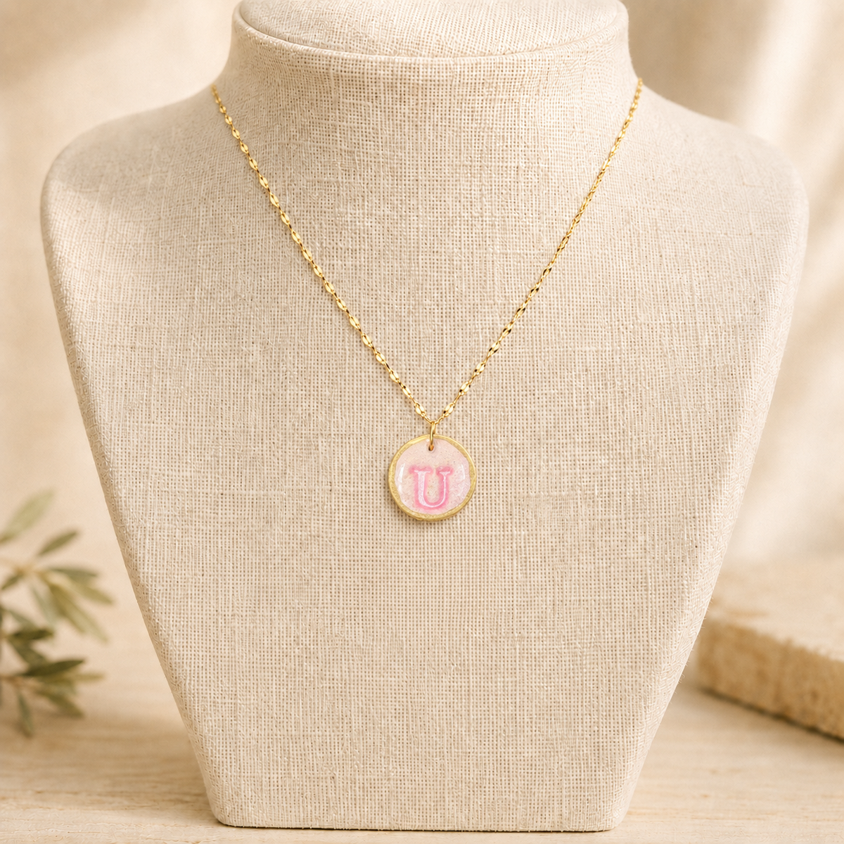 Handcrafted Monogram Necklace - U