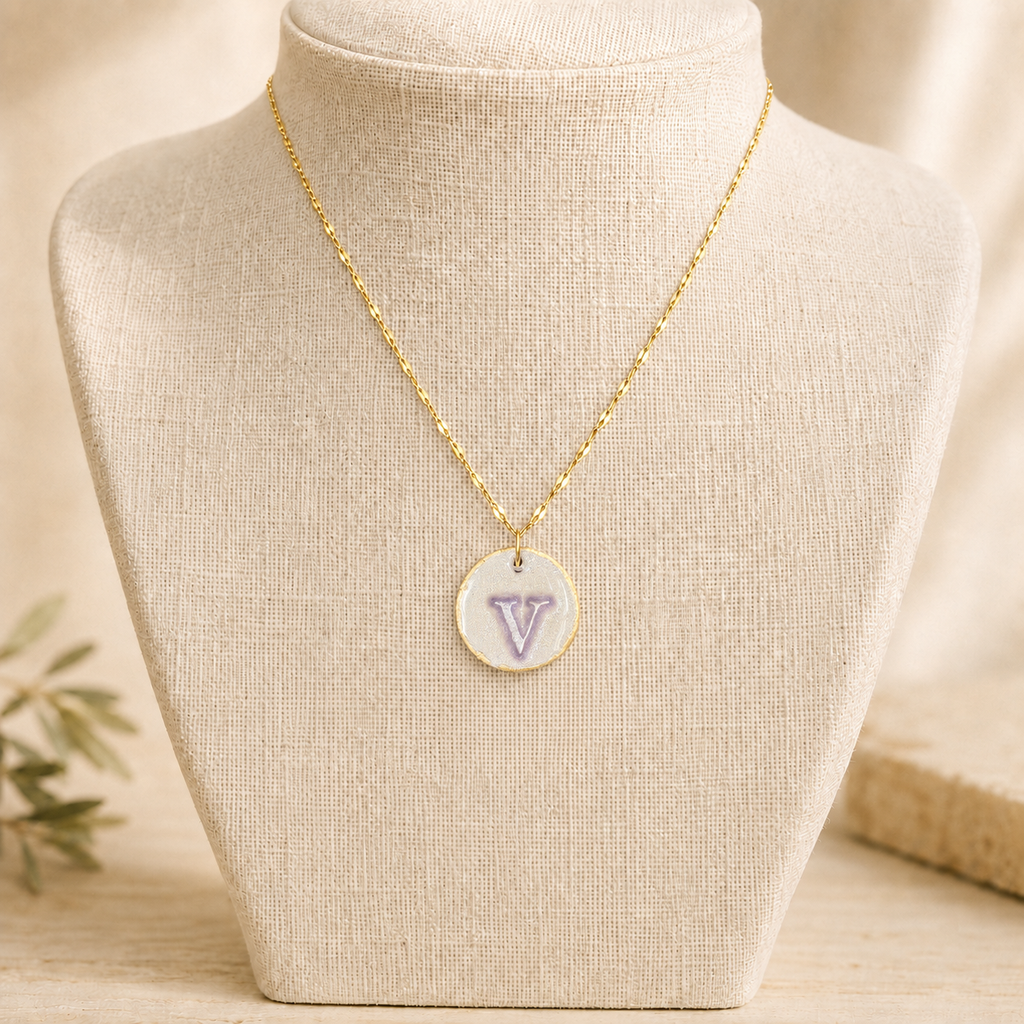 Handcrafted Monogram Necklace - V