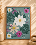 Hand-Painted Textured Canvas Art-Floral Harmony