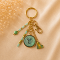 Monogram Gold Charm Keychain - Y