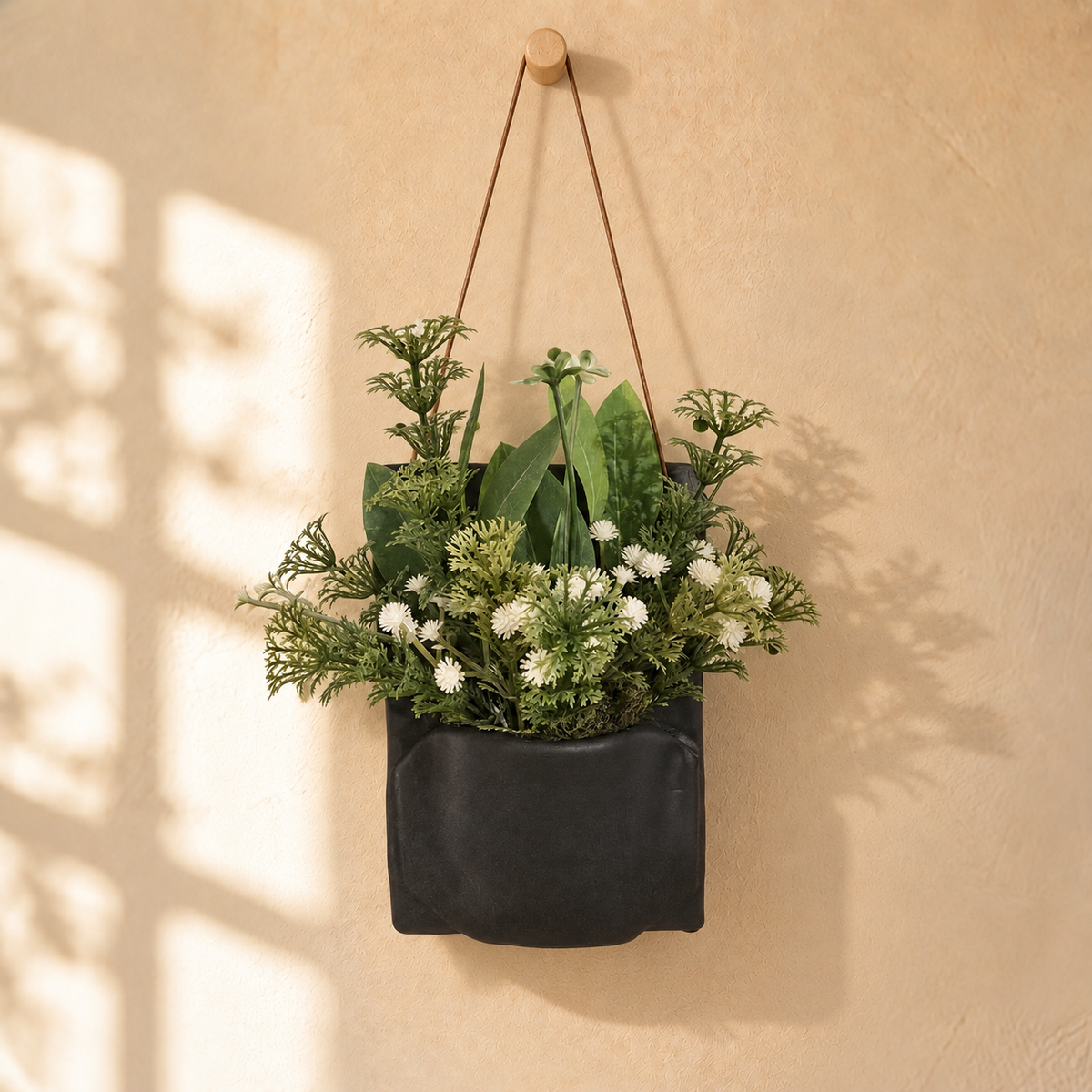 Clay Wall Pocket Planter- Charcoal Grey