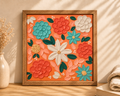 Hand-Painted Textured Canvas Art- Coral Bliss