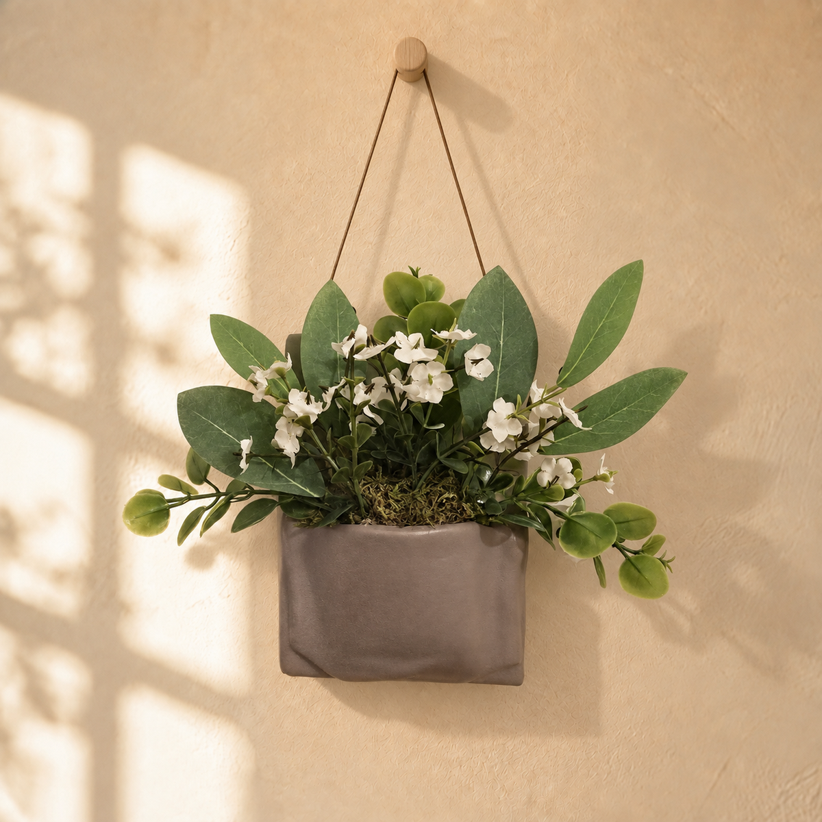 Clay Wall Pocket Planter- Light Mauve Taupe